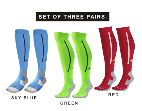 Image of JUST RIDER Men Sport Football Soccer Long Socks Over Knee High Sock Baseball Hockey