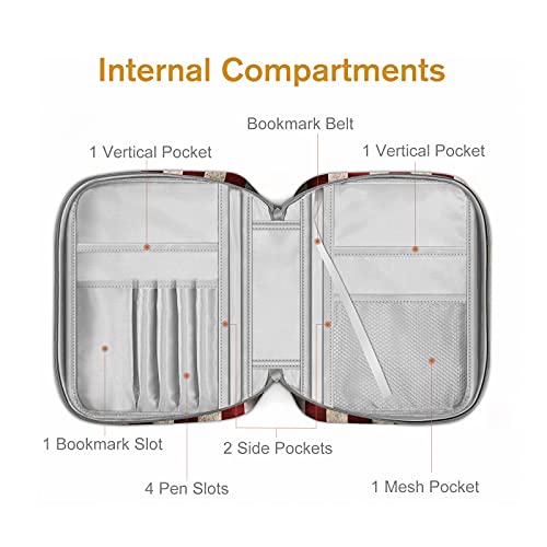 Image of FINPAC Bible Cover, Carrying Book Case Church Bag Bible Protective with Handle and Zippered Pocket, Gift for Mother Lady Women Men, US Flag