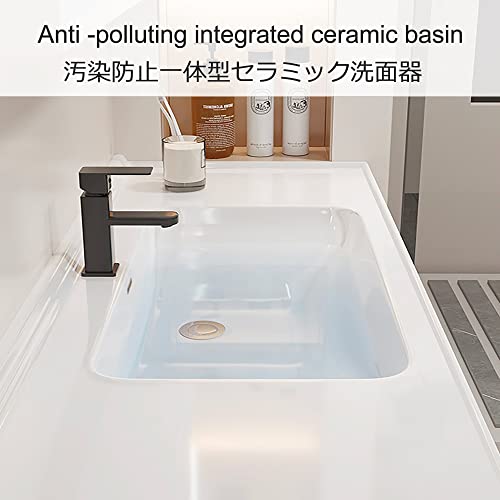 Mobile da bagno sospeso con lavabo e specchio, design salvaspazio per bagno compatto