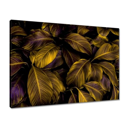 Peinture imprimée sur toile feuilles miel 70x50 cm pour insuffler la sérénité N° H10694M