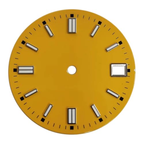 1個 28.5mm 時計文字盤 日付表示窓 滅菌時計フェイス シングルカレンダー C3 グリーン 発光 NH34 NH35 NH36 ムーブメント用(WZ-N-255)