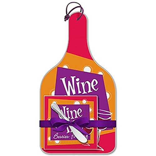 Wine & Me Glass Cheese Server Large Gift Set #75-011