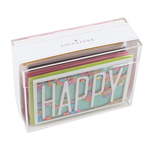 Hallmark Signature All Occasion Card Assortment With Lucite Card Organizer Box (6 Greeting Cards With Envelopes And 4 Blank Dividers) #TOP2