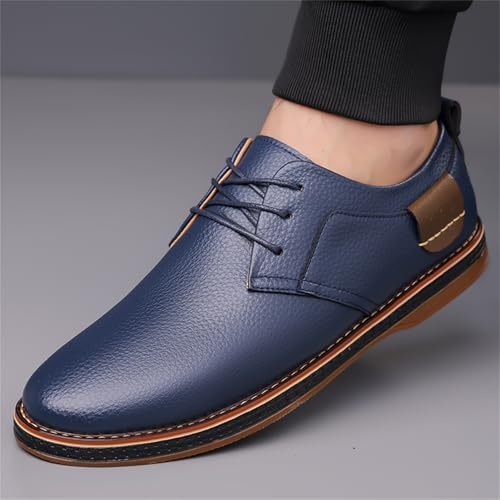 Veslexth Men Casual Driving Loafers Breathable Comfort Walking Wing Tips Lace Up Luxury Leather Shoes for Male Business Work Office Dress Outdoor Sneakers2
