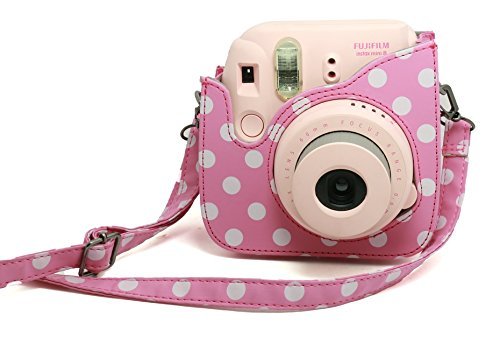 Image of CAIUL 7 in 1 Instax Mini 8 8+ 9 Instant Film Camera Accessories Bundles (Dot Pink Instax Mini 8 Case /Mini Album /Close-Up Selfie Lens /Color Filters /Wall Hang Frames /Film Frame /Film Stickers)