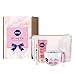 Produktbild NIVEA Get ready to go Set, verwöhnendes Geschenkset mit Pink Marble Kulturtasche, Pflegeset mit Augenpflege Concealer, BB Tagespflege, Care Sensitive Creme und Labello