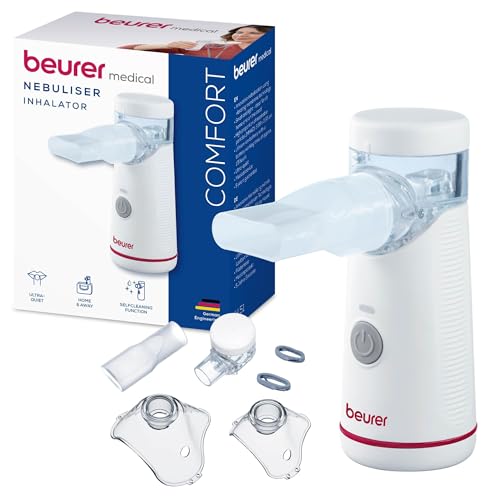 Beurer IH 51 Nebuliser for Fast & Effective Respiratory Inhalation | Portable Mesh Technology Quiet Operation & Self-Cleaning Function | 5 Years Warranty