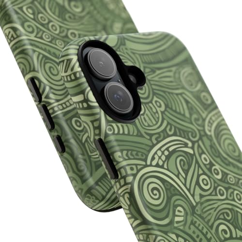 Coque iPhone 16 Plus vert abstrait protection rigide mate