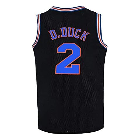 Mens Basketball Jersey #2 D Duck 90s Moive Space Shirts 90s Hiphop Party Clothing, Black, Medium Cover