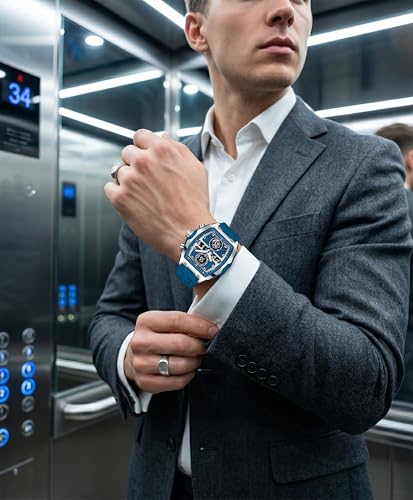 Image of V2A Impact-KUBIX 5410 Analog-Digital Watch for Men | Trendy Tonneau Shape | Bold Fashion Performance Watch with 3 Time Zones, Countdown, 50M Water Resistance, Alarm & Stopwatch
