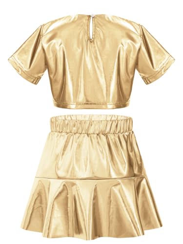 Ropa de baile para niña conjunto brillante de dos piezas estilo cargo 4