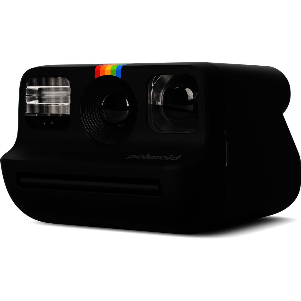 Polaroid Go Generation 2 - Mini cámara instantánea con película Polaroid GO a color, paquete doble y álbum de fotos + paño (4 artículos) (negro)