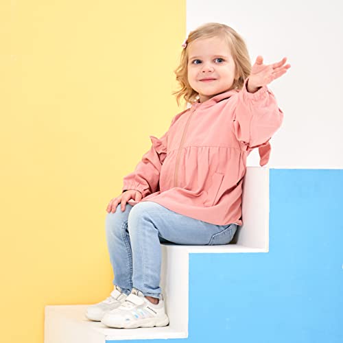 famuka Baby Girls Hooded Jacket Floral Pattern Coat Rabbit Style Windbreaker for Spring/Autumn3