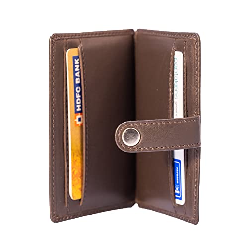 Image of BROWN BEAR Premium Branded Men's Pure German Nappa Leather, RFID ATM Card Holder (Brown, Chocolate)