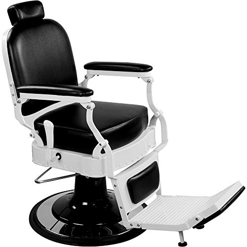 Portata: 150 kg Medeo Sedia da parrucchiere da uomo, stile contemporaneo, girevole a 360°, regolabile in altezza, in ecopelle, portata 150 kg, relax