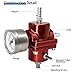 OXCANO 0-140 PSI Universal Adjustable Fuel Pressure Regulator With Gauge Hose 6AN FPR Kit Aluminum Red