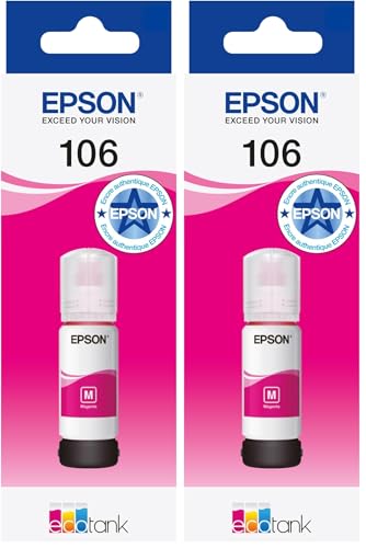 Epson 106 EcoTank Magenta recharge encre imprimante ET-7750 et ET-7700 lot de 2