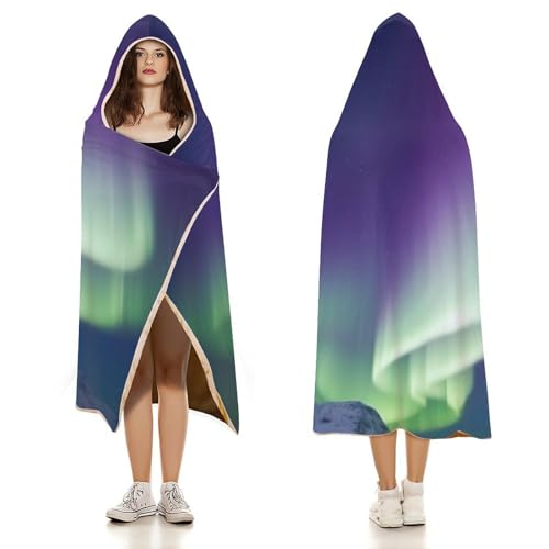 Plaid cape à capuche imprimée Aurore : couverture chaude de voyage - 3