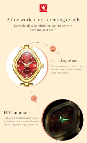 Image of OLEVS Watch Gold Ladies Luxury Easy to Read Small Wrist Watches for Women | Original Import Dress Gift,Diamond,Easy to Read Chronograph women's Watch