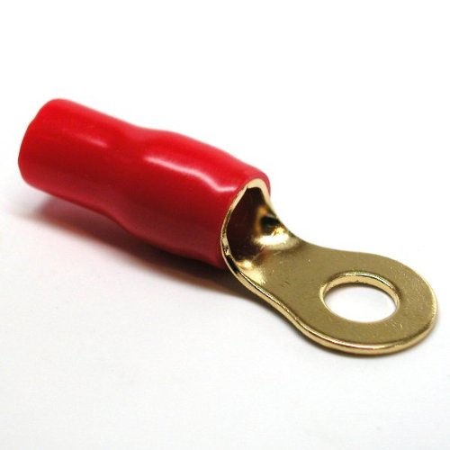 Vinyl Insulated Yellow Ring Terminal 4 Gauge 5/16 Stud - 10 Pack - View #9