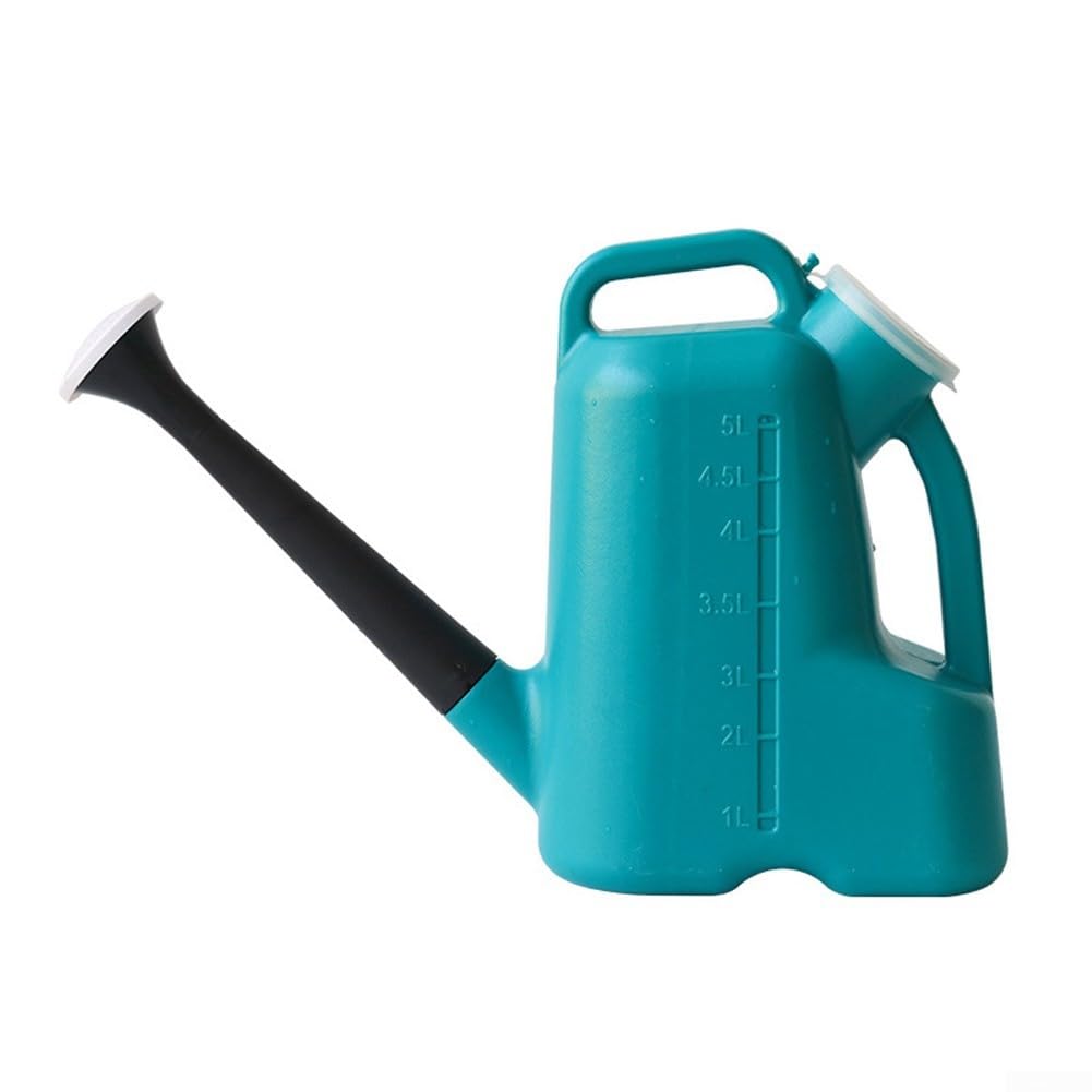 Annaffiatoio a bocca lunga, 5 l, adatto per giardini e vasi di fiori (blu)