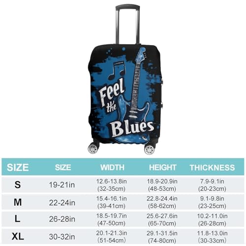 Blues Guitar Musicians Music Luggage Covers Washable Travel Suitcase Cover Elastic Baggage Protector2