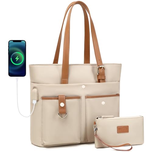 Bolso para laptop mujer 15.6 pulgadas con USB y nylon miniatura 1