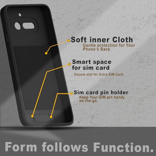 Image of Hupshy Back Cover for Nothing Phone 4a 5G Soft Matte Silicone Mag-Safe Design (Mag-Safe Not Support) Camera Protection | Slim Fit Bumper Cover (Black)
