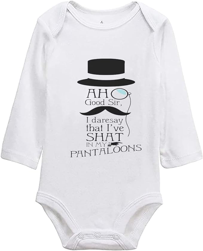 Fashvacation Ah Good Sir I Daresay That I've Shat in My Pantaloons Onesie Funny Infant Newborn Bodysuit Baby Romper
