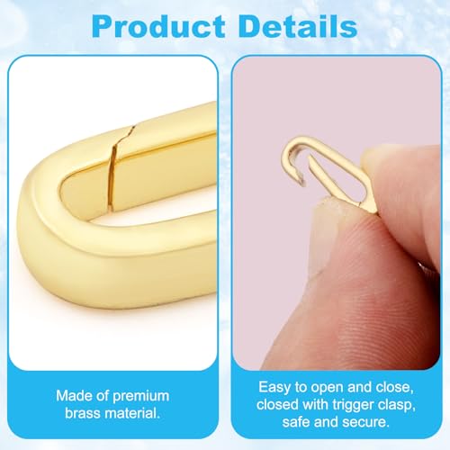 Cierres ovalados de oro 18k para collar y conector de pulsera HINZIC 4