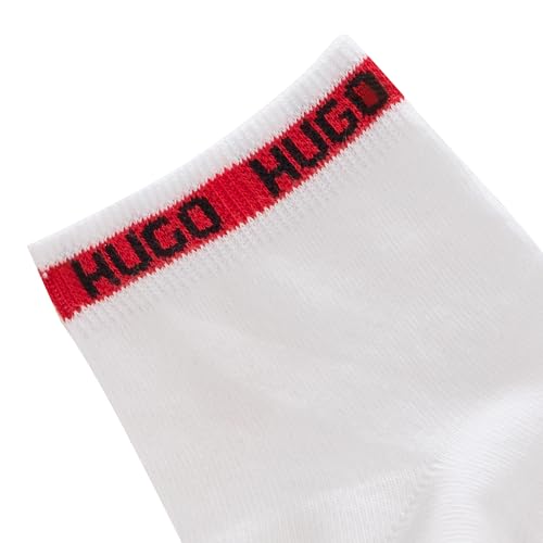 HUGO Men's 2-Pack Tape Design Logo Cotton Short Socks4