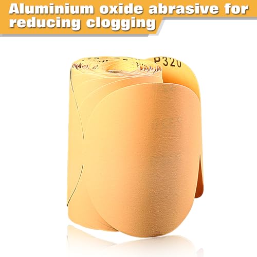 Image of SPEEDWOX 100 Pcs 320 Grit Sandpaper Roll 5 inch Round Sanding Discs Adhesive Back PSA Sticky Back No Hole Stick and Sand Sandpaper for Wood, Auto Body Repair, Marine, Paint, Metal and Plastics | Adhesive Back PSA Sticky Back, No Hole, Stick and Sand Sandpaper for Wood, Auto Body Repair Marine Paint Metal and Plastics