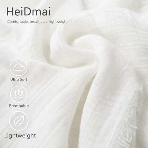 Image of Cotton Blend Scarf for Women Men Soft Lightweight Long Shawl Wrap