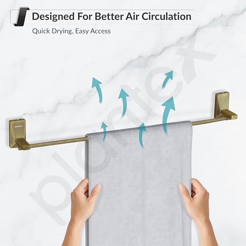 Image of Plantex 304 Grade Stainless Steel Single Towel Rod /Towel Hanger for Bathroom /Hand Towel Holder /Bathroom Accessories - Crystal (Brass Antique)
