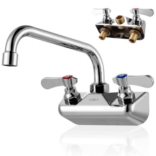 iVIGA Commercial Hand Sink Faucet: 8" Swivel Spout 4'' Center