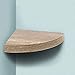 Kasahome Mensola Pensile Scaffale Angolare Triangolare Mensole in Legno MDF Casa Arredo Arredamento con Staffa Scomparsa 24x24 cm (Rovere)