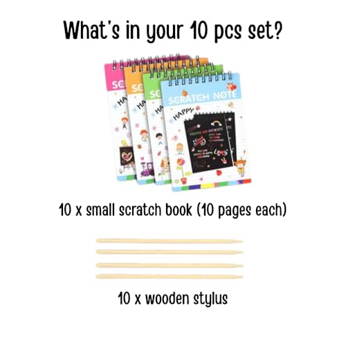 Image of FUNTUNE Scratch Books (Pack of 10 Books) for Kids Magic Books for Ages 3-10 Years, Birthday Return Gifts for Boys and Girls