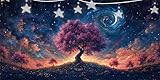 Cielo Estrellado Diamond Painting Flor Pintura de Diamante, Diamond Art Kits, Cristal de Estrás Pintura por Números, Cuadros Diamantes, Dibujos con Diamantes para Decoración Pared 70x140cm G6-838
