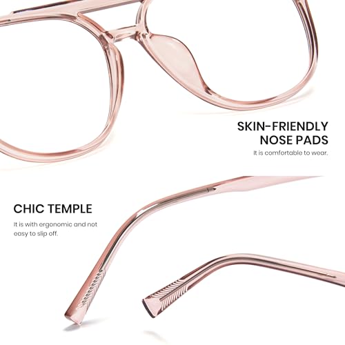 Image of Cyxus Aviator Blue Light Glasses for Women Men Reduce Eye Strain 8196 | Eye Protection,UV Protection,Retro Pilot Frame,Ideal for Office Work Daily Wear