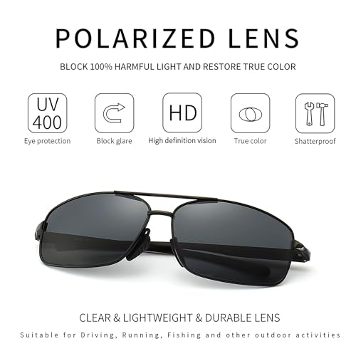 Lightweight Rectangular Sunglasses Men Sunglasses for Mens and Womens Retro Sun Glasses Driving Fishing2