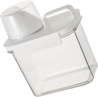 Laundry Jug Box, 1.1L Plastic Laundry Washing Powder Bottle Lotion Dispenser Clear Canister Sub Bucket