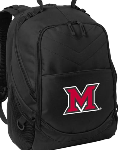 Image of Broad Bay Miami University Backpack | Official Miami of Ohio Logo, Padded Laptop Computer Section, Premium 600 Denier Nylon Fabric,