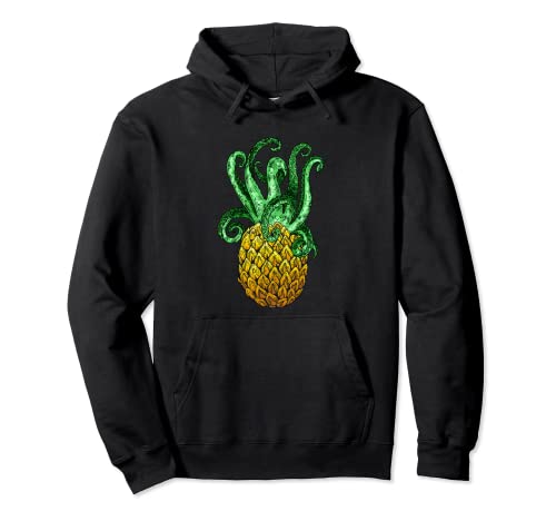 Hawaiian Octopus Piña Aloha Beach Hawaii Summer Sudadera con Capucha