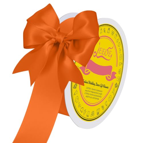 Image of Double Face Orange Satin Ribbon 1-1 /2 inch X 50 Yards Polyester Orange Ribbon for Gift Wrapping Very Suitable for Weddings Party Hair Bow Invitation Decorations and More