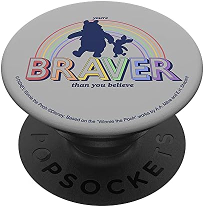 Amazon Com Disney Winnie The Pooh You Re Braver Than You Believe Popsockets Popgrip Swappable Grip For Phones Tablets Cell Phones Accessories