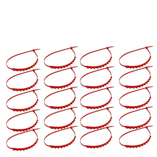 Attaches de câble antidérapantes pour pneu de voiture en hiver - Lot de 20 pièces rouges