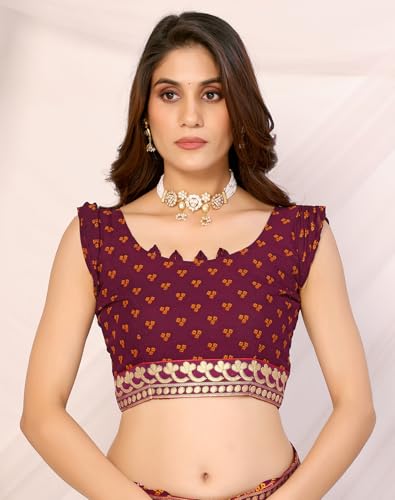 Yashika Women's Woven Latest Georgette Saree with Lace and Blouse Material (AZ-YS-P1-AACHAL-KORAM-Parent_Brown) - Image 2 thumbnail