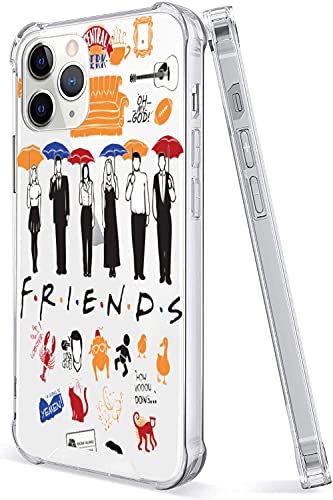 Friends Crystal Clear Case for i_Phone 12 Pro Max (6.7 ) Cute Design with 4 Corners Shockproof Protection Soft PC Back Protective Cover Cases
