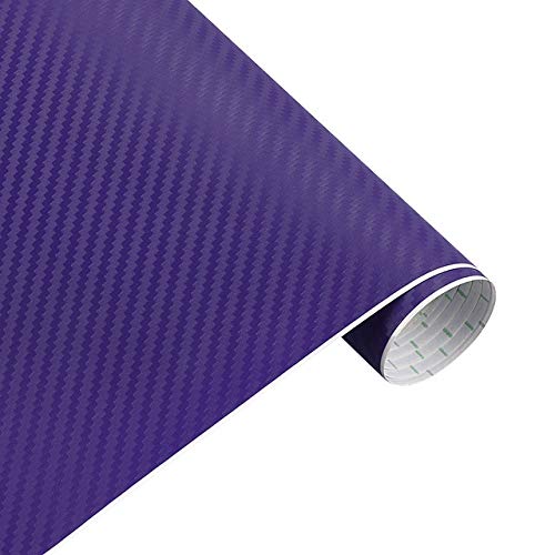 Vinilo coche 3D fibra de carbono morado de 30x127cm para camuflar desperfectos y tunear tu moto
