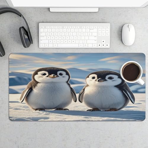 Cute Penguins Desk Pad Large Office Desk Mat Waterproof Mouse Pad miniatura 5
